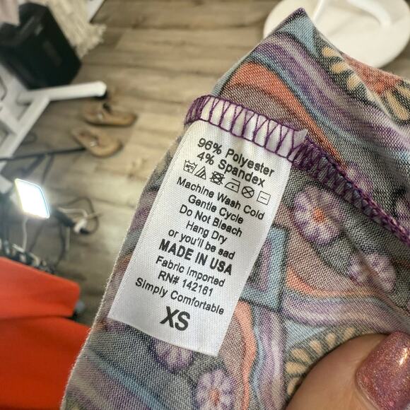 Lularoe Maxi skirt Extra small blue w graphic print, bold, maximalist, boho 3578 - Picture 6 of 6